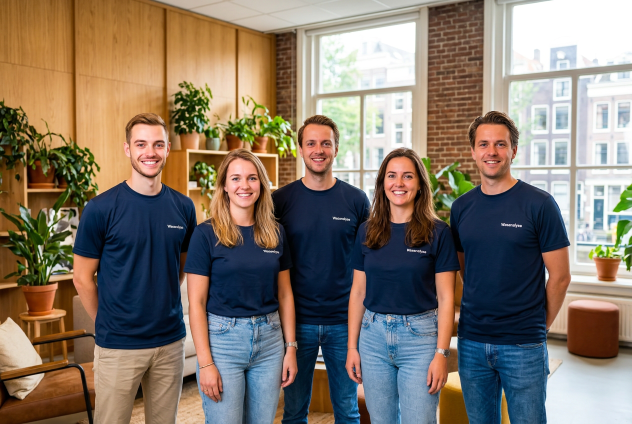 Het redactieteam van De Test Experts! in het Amsterdamse kantoor